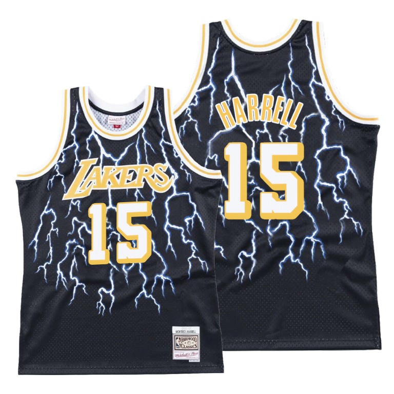 Men's Los Angeles Lakers Montrezl Harrell #15 NBA Lightning Hardwood Classics Black Basketball Jersey UIF0883SV